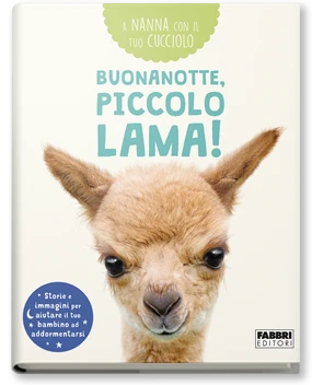 A nanna con il tuo cucciolo. Buonanotte, piccolo lama!